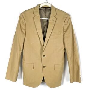 J Crew Ludlow‎ Blazer Tan Two-Button Cotton Jacket Sport Coat Sz 38R Men's